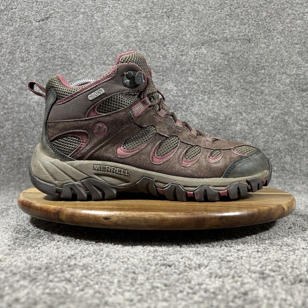 Merrell Ridgepass Mid Women’s Size 9.5 Espresso Blushing Waterproof Hiking Boots